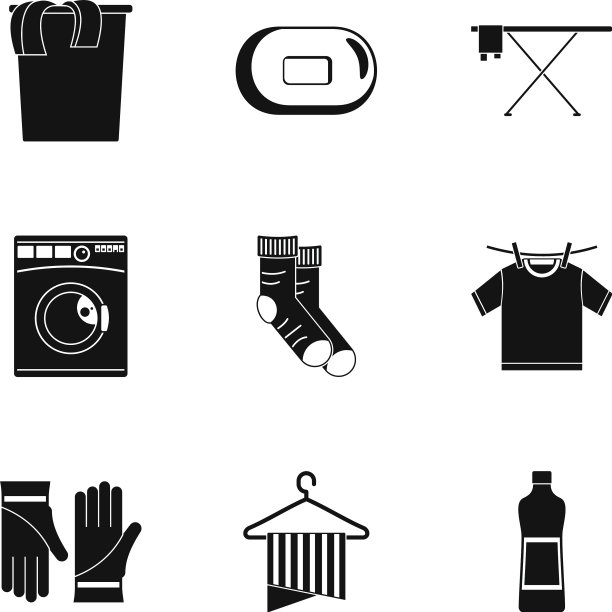 洗衣房图标设置简单的风格图片下载