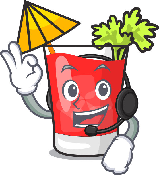 带着耳机的血腥玛丽卡通吉祥物图片下载