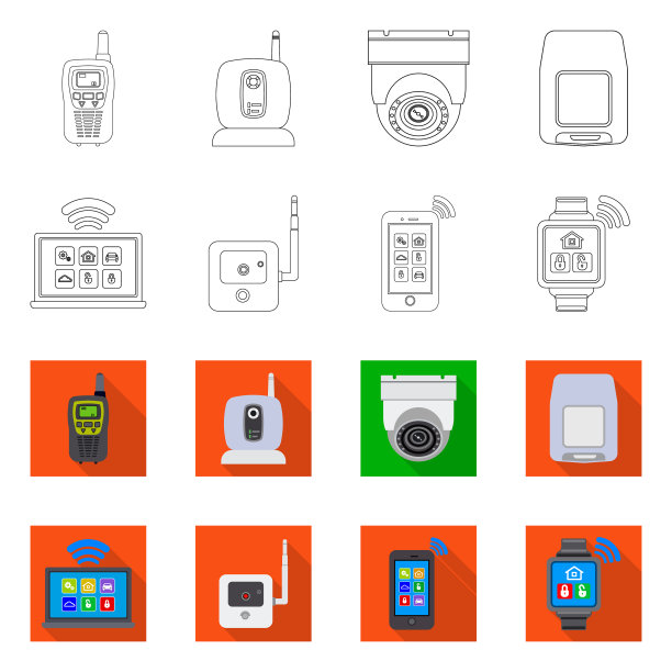 办公和住宅标识的孤立对象图片下载