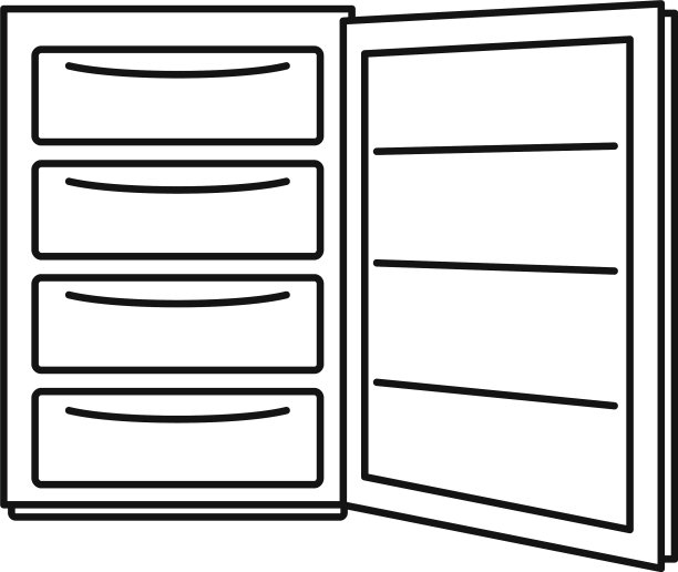 打开冰箱图标轮廓样式图片下载