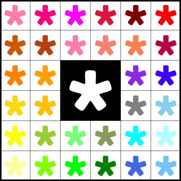 星号星号毡笔33彩色图片下载