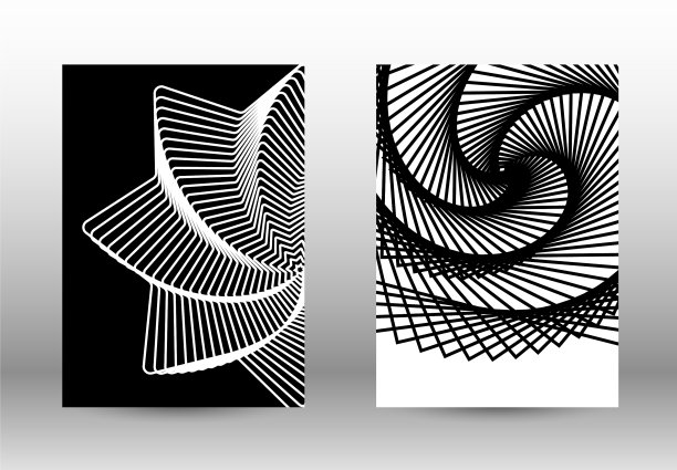 一组带有扭曲线条的抽象图案图片下载