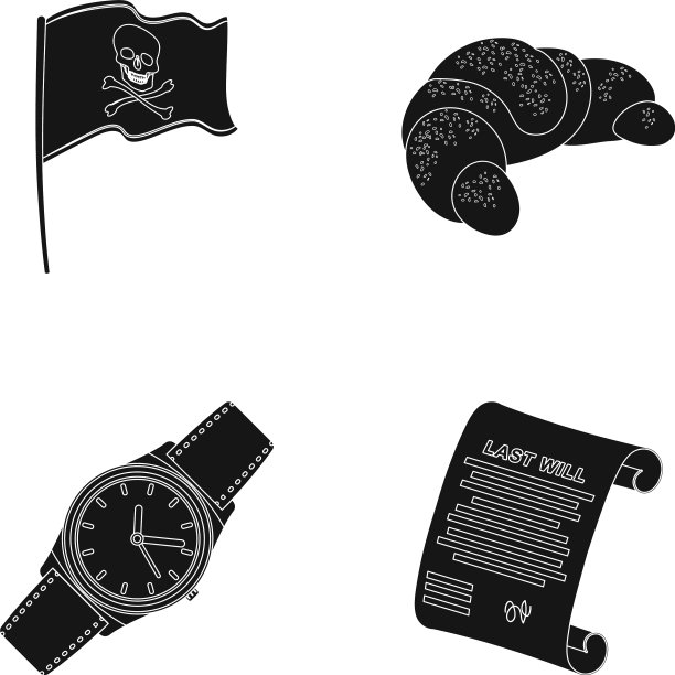 旅行时间和或黑色风格的网络图标图片下载