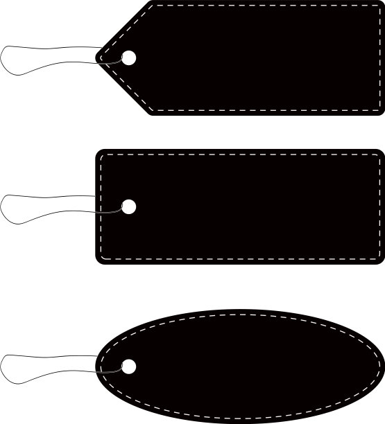 黑色皮革价格标签图标设置图片下载