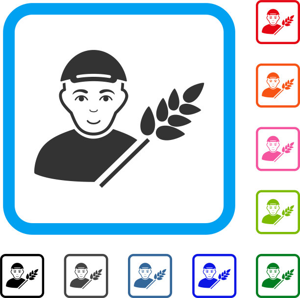 稻农框喜悦图标图片下载