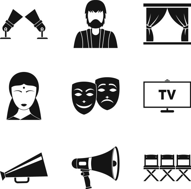 功能电影图标设置简单的风格图片下载