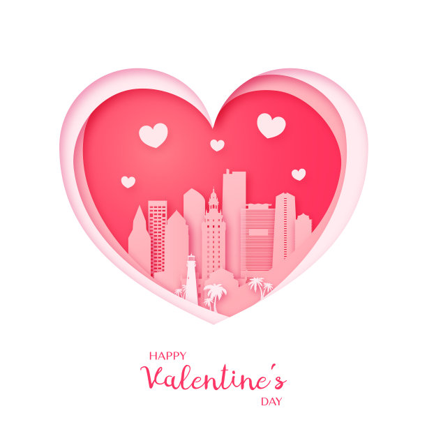 情人卡纸切心和迈阿密图片下载
