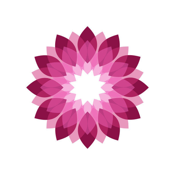 洋红色的花朵阴影符号图形几何图片下载