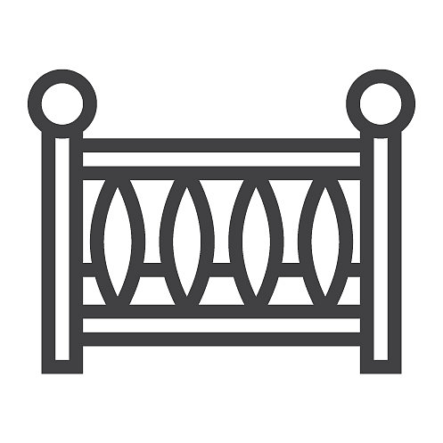 婴儿床线图标婴儿床和床图片下载