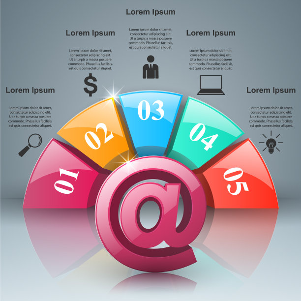 电子邮件和邮件图标摘要三维信息图表图片下载