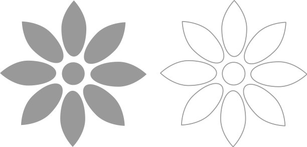 花灰色集合图标图片下载