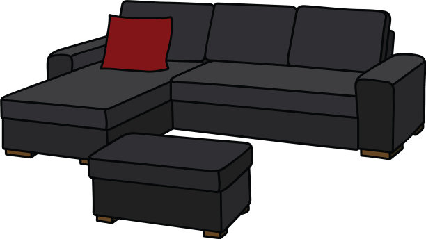 黑色的大沙发图片下载