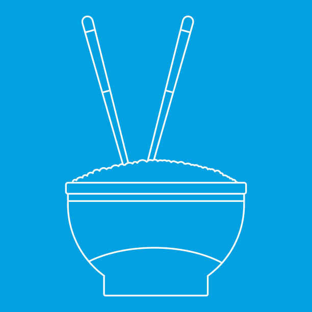 碗里的米饭图标轮廓风格图片下载