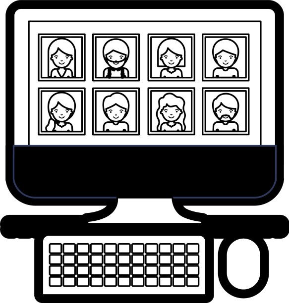 人们在社交网络的桌面图片档案图片下载