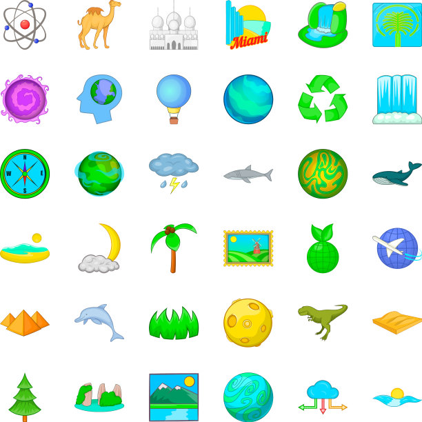 骆驼图标设置卡通风格图片下载