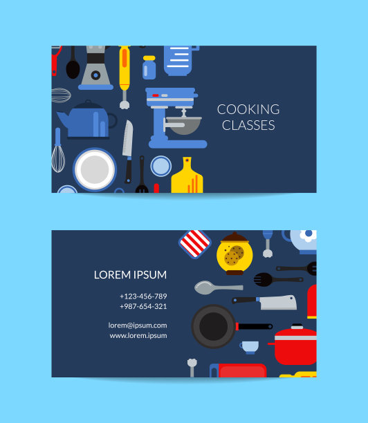 扁平式厨具名片图片下载