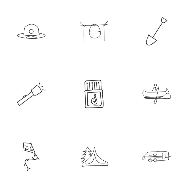 一套9可编辑的旅行图标包括符号图片下载