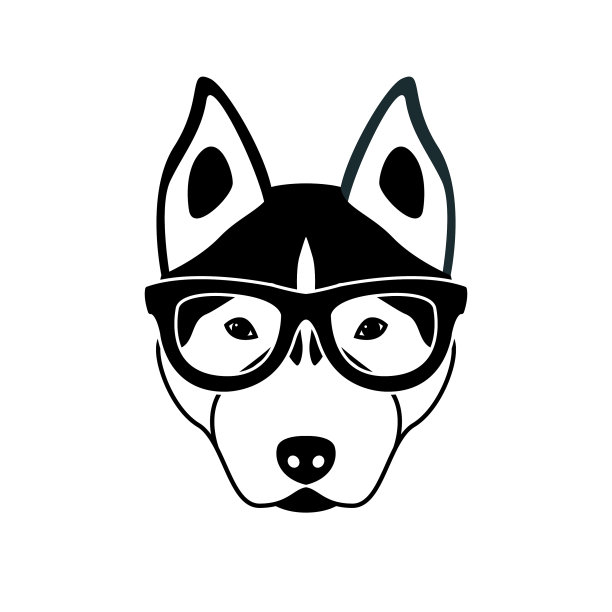 戴眼镜的哈士奇狗的肖像图片下载