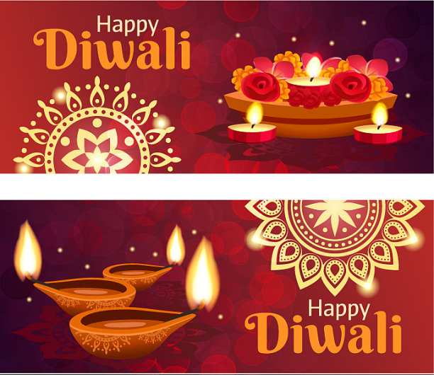 排灯节横幅集图片下载