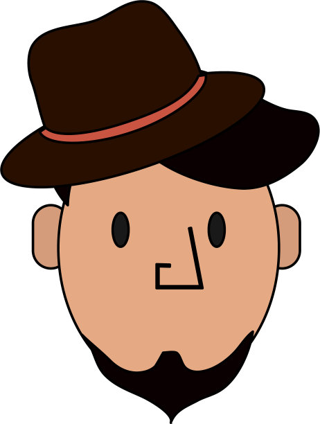 彩色剪影正面漫画人图片下载