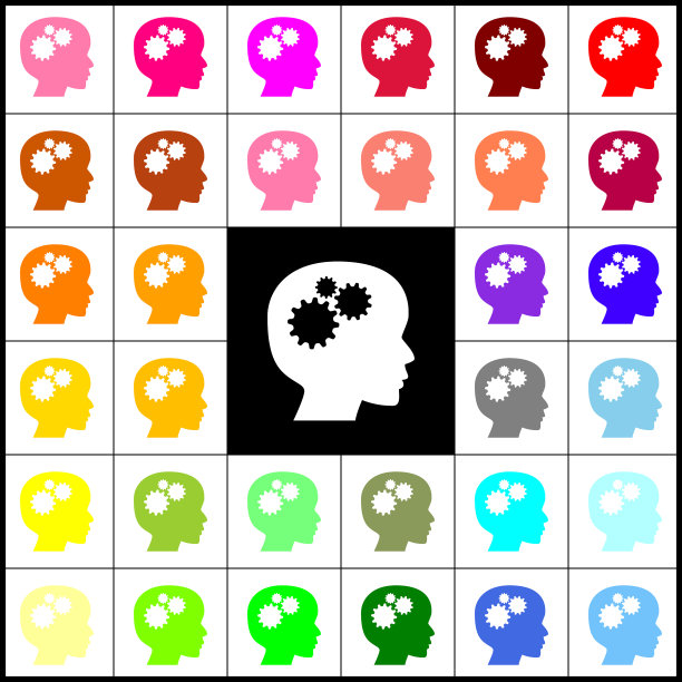 思维头标志毡笔33彩色图片下载