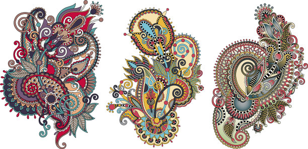 佩斯利花图案在民族风格的印度图片下载