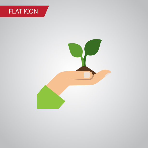 隔离植物平面图标护理元素可以图片下载