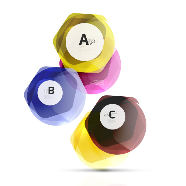 抽象几何六角形旗帜图片下载