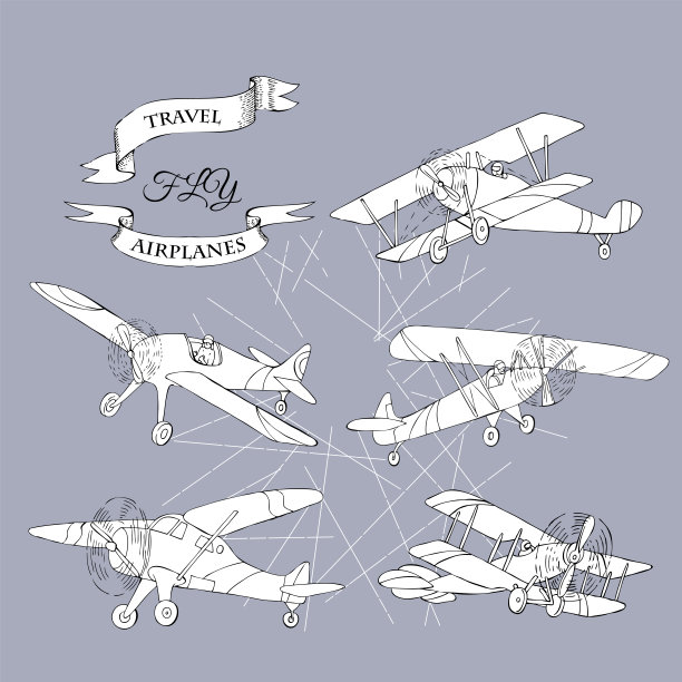 背景与复古飞机图片下载