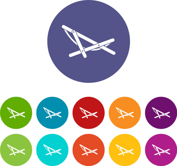 海滩躺椅集合图标图片下载