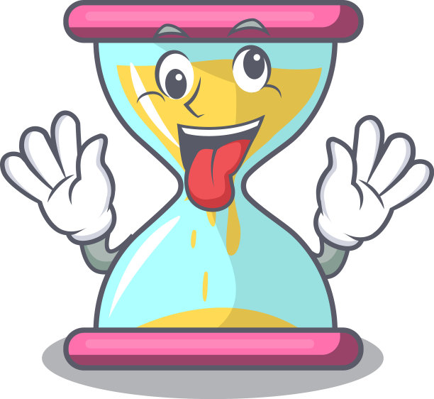 吉祥物上孤立的疯狂复古沙漏图片下载