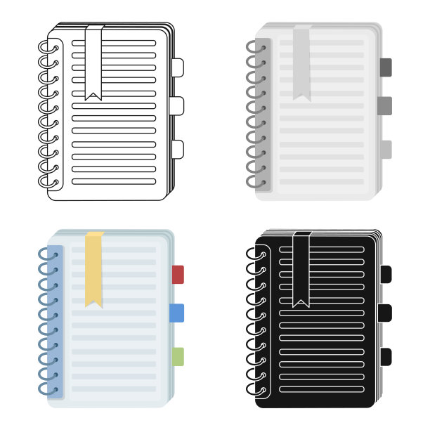 个人字典图标卡通风格孤立图片下载