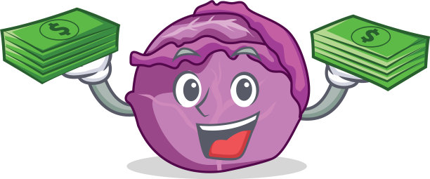 钱红白菜卡通吉祥物图片下载