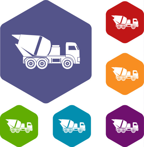 建筑搅拌机的混凝土图标设置图片下载