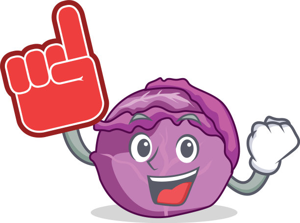 泡沫手指红白菜卡通吉祥物图片下载