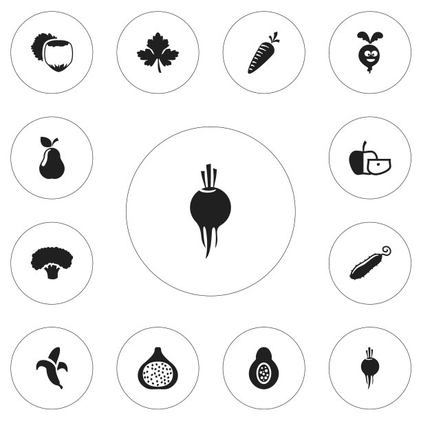 一套12可编辑的厨具图标包括图片下载