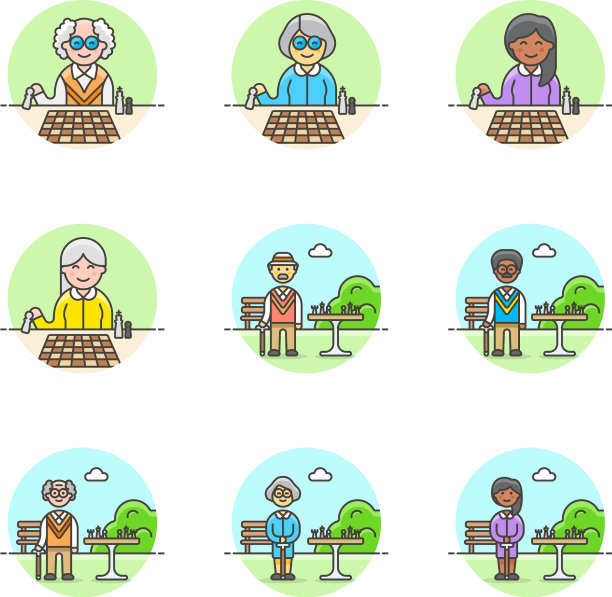 一套多色娱乐图标图片下载