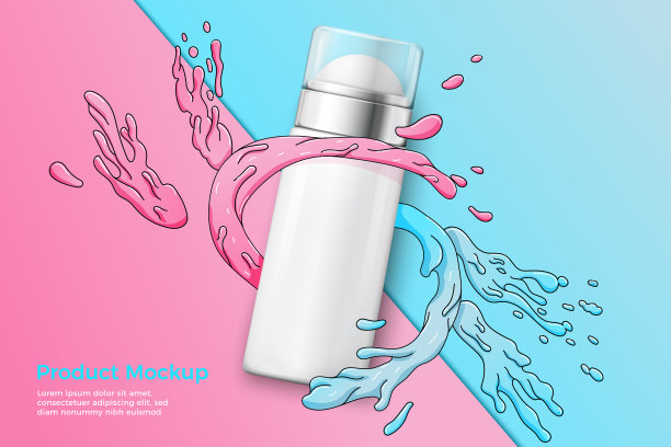 香体露瓶在现代纸背景上图片下载