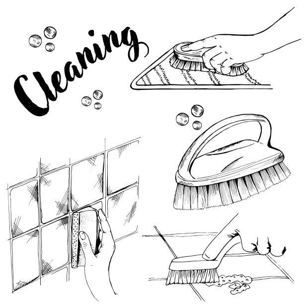 清洁刷和海绵图片下载