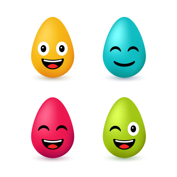 彩色复活节彩蛋表情包图片下载