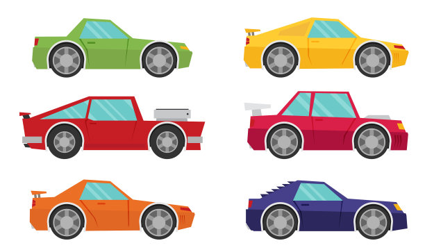 一套卡通汽车平了图片下载