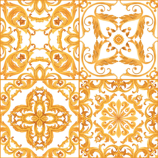 金碧辉煌的巴洛克式奢华图案图片下载