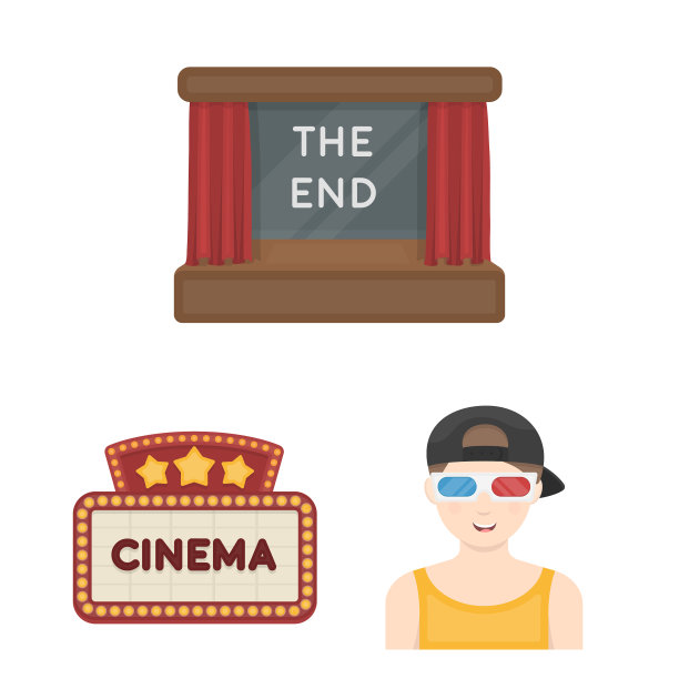 电影和电影卡通图标在集合图片下载