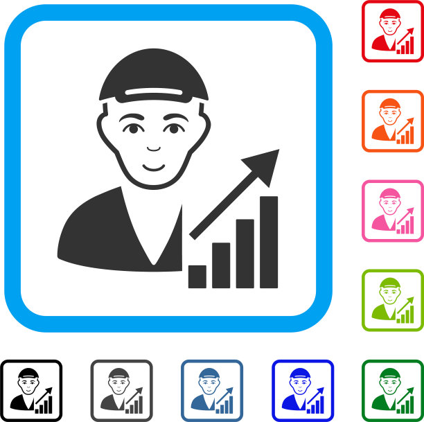 股票交易员框微笑图标图片下载