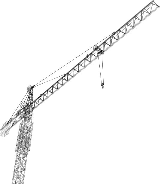 塔式施工起重机三维效果图图片下载