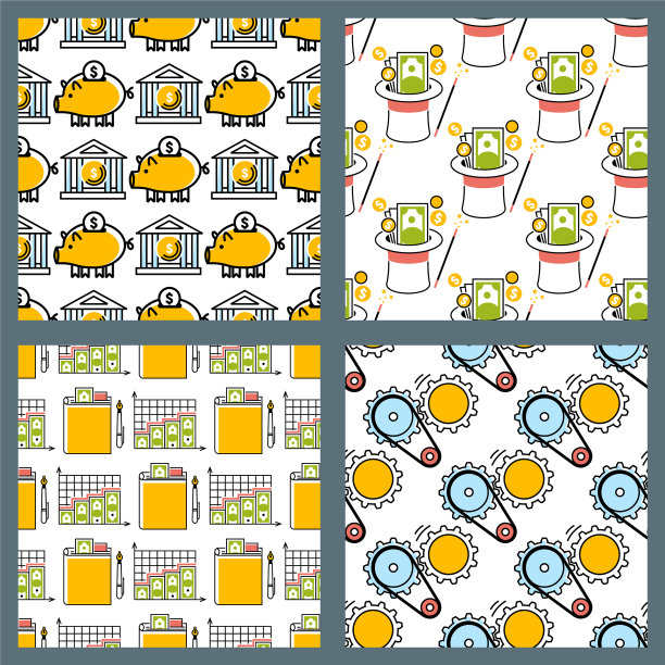 银行货币金融服务无缝模式图片下载