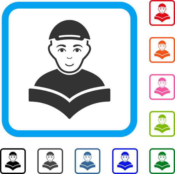 阅读学童装裱微笑图标图片下载