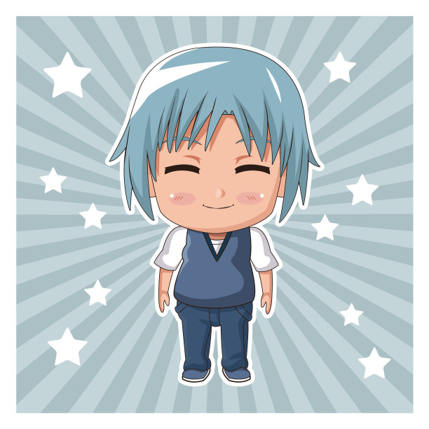 条纹颜色背景与明星和可爱的动漫图片下载