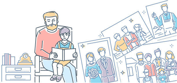 甜蜜的记忆-多彩的线条设计风格图片下载