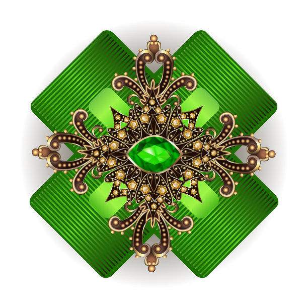 胸针首饰设计元素几何复古图片下载